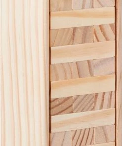 Relaxdays Wiebeltoren Hout - Stapeltoren - Houten Toren - Behendigheidsspel - Blokkenspel