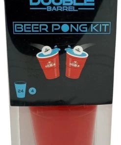Double Barrel Bierpong Set - Beerpong - Bier - Drankspel - Cadeau - Ping Pong - Drankbekers - Red Cups - Drinken - 28 Delig