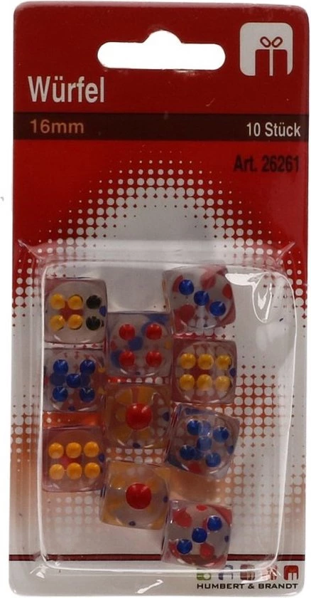 Merkloos Speelgoed Dobbelstenen 10 Stuks Op Blisterkaart Transparant - Familiespellen - Dobbelen - Dobbelspellen 4 Merkloos Speelgoed Dobbelstenen 10 Stuks Op Blisterkaart Transparant - Familiespellen - Dobbelen - Dobbelspellen - Afbeelding 2