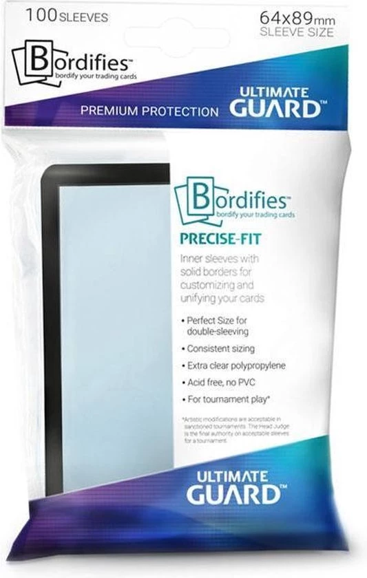 Ultimate Guard Bordifies Precise-Fit Sleeves Standard Size Black (100) 5 Ultimate Guard Bordifies Precise-Fit Sleeves Standard Size Black (100) - Afbeelding 3