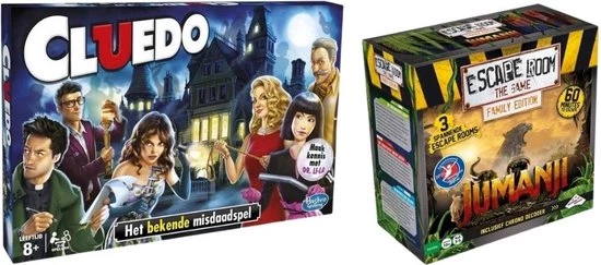 Merkloos Spellenbundel - 2 Stuks - Hasbro Cluedo & Escape Room Jumanji 3 Merkloos Spellenbundel - 2 Stuks - Hasbro Cluedo & Escape Room Jumanji
