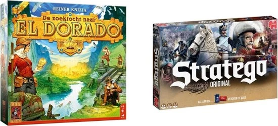 999 Games Spellenbundel - 2 Stuks - De Zoektocht Naar El Dorado & Stratego 3 999 Games Spellenbundel - 2 Stuks - De Zoektocht Naar El Dorado & Stratego