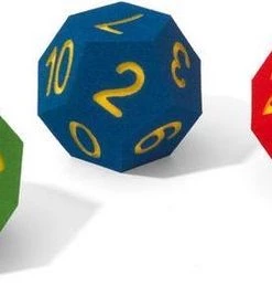 Volley 12 Kantige Dobbelsteen Foam| Hoogte Ca 20 Cm | Foam Dobbelsteen Met Joker| Cijfers 0 T/m 10| Rood