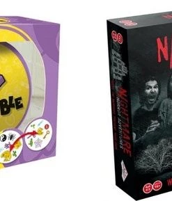 Merkloos Spellenbundel - 2 Stuks - Dobble Classic & Nightmare Horror Adventures