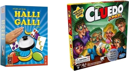 Merkloos Spellenbundel - 2 Stuks - Halli Galli & Cluedo Junior 3 Merkloos Spellenbundel - 2 Stuks - Halli Galli & Cluedo Junior
