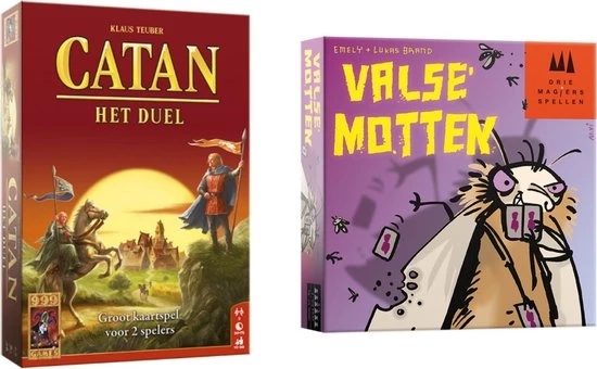 Merkloos Spellenbundel - Kaartspel - 2 Stuks - Catan: Het Duel & Valse Motten 3 Merkloos Spellenbundel - Kaartspel - 2 Stuks - Catan: Het Duel & Valse Motten