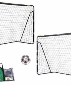 Anders 2 Doelen Voor Metalen Buizen. Afmeting 240 X 150 Cm Met Net, Buizenstructuur 26 Mm + Voetbal Maat 5