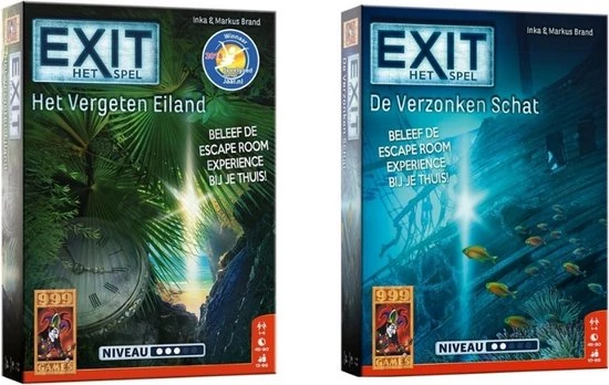999 Games Spellenbundel - 2 Stuks - Exit - Het Vergeten Eiland & De Verzonken Schat 3 999 Games Spellenbundel - 2 Stuks - Exit - Het Vergeten Eiland & De Verzonken Schat