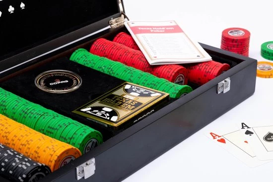 Luxe Pokerset 300 Chips (14 Gram) Plastic Pokerkaarten Houten Koffer Copag - Cartamundi 7 Luxe Pokerset 300 Chips (14 Gram) Plastic Pokerkaarten Houten Koffer Copag - Cartamundi - Afbeelding 5