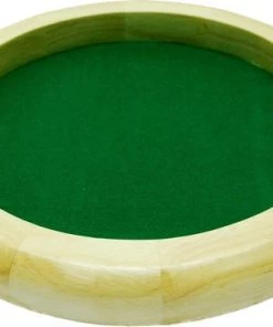 HOT Games Dobbelpiste Blank Hout Rond 35cm.groen Vilt