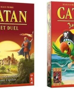 Merkloos Spellenbundel - Kaartspel - 2 Stuks - Catan: Het Duel & Catan Junior Compact