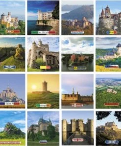 Huurdies Cadeautip! Educatief Memory Spel Kastelen In Europa - De Mooiste Kastelen In Een Memory Spel Met Bijhorende Benamingen - Memory Spel -70 55cm X 55cm - Schoencadeautjes Sinterklaas