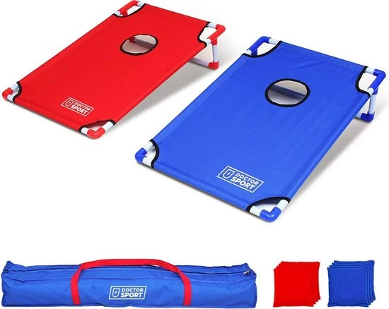 Dr.Sport Dubbele U.S.A. CORNHOLE Set Blauw-Rood In Luxe Draagtas 3 Dr.Sport Dubbele U.S.A. CORNHOLE Set Blauw-Rood In Luxe Draagtas