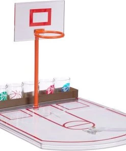 Relaxdays Basketbal Drinkspel Met 6 Glaasjes - Zuipspel - Drankspel Basket - Shotglas Game -Exporteren spellen-voor winkel 550x445
