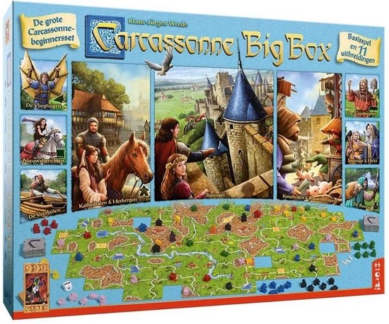 Hasbro Spellenbundel - 2 Stuks - Carcassonne Big Box 3 & Risk Junior 4 Hasbro Spellenbundel - 2 Stuks - Carcassonne Big Box 3 & Risk Junior - Afbeelding 2