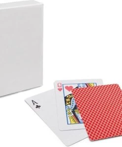 Merkloos 1x Setje Van 54 Speelkaarten Rood - Kaartspellen - Speelkaarten - Pesten/pokeren - Engelstalige Speelkaarten