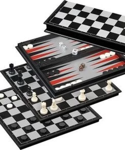Philos Backgammon, Schaken & Dammen 3in1 Magnetisch