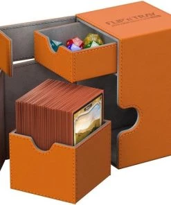 Ultimate Guard Flip N Tray Deck Case 100+ Standard Size XenoSkin Orange