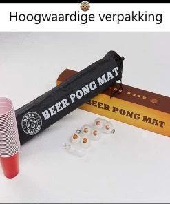 Original Party Beer Pong Tafel Mat Compleet Met 50 Bekers, 4 Bier-pong Ballen En 2 Houders - Beer Pong Tafel - Beerpong Set - Table - Opklapbaar - Bierponglenhouders - -Exporteren spellen-voor winkel 550x541 1