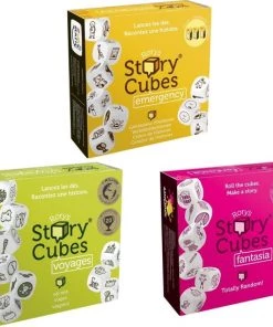 Merkloos Spellenbundel - Dobbelspel - 3 Stuks - Rory's Story Cubes Voyages, Fantasia & Emergency