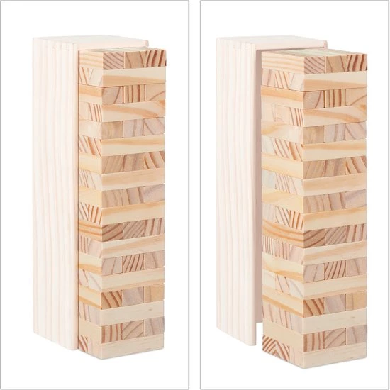 Relaxdays Wiebeltoren Hout - Stapeltoren - Houten Toren - Behendigheidsspel - Blokkenspel 9 Relaxdays Wiebeltoren Hout - Stapeltoren - Houten Toren - Behendigheidsspel - Blokkenspel - Afbeelding 7