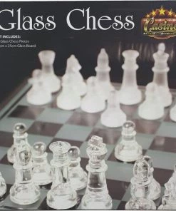 Merkloos Glazen Schaakspel 25x25cm