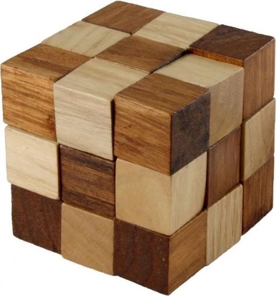 Longfield Breinbreker IQ Puzzel Kubus 8 Cm Hout Bruin 3 Longfield Breinbreker IQ Puzzel Kubus 8 Cm Hout Bruin