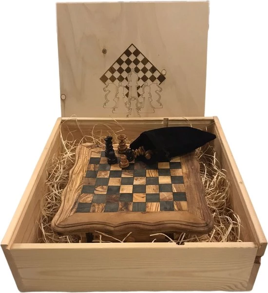 Olijfolie & Honing Schaakbord Met Geschenkverpakking 3 Olijfolie & Honing Schaakbord Met Geschenkverpakking