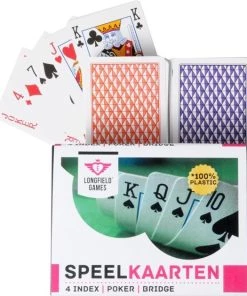 Merkloos Longfield Speelkaarten Etui 100% Plastic - Speelgoed - Spellen
