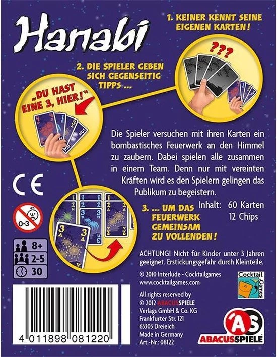 Bauza, Antoine Abacus Hanabi Kaarten 5 Bauza, Antoine Abacus Hanabi Kaarten - Afbeelding 3