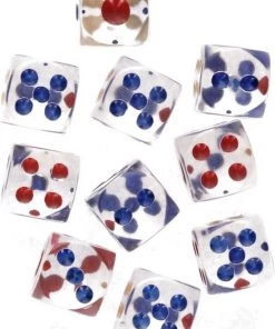 Merkloos Speelgoed Dobbelstenen 10 Stuks Op Blisterkaart Transparant - Familiespellen - Dobbelen - Dobbelspellen