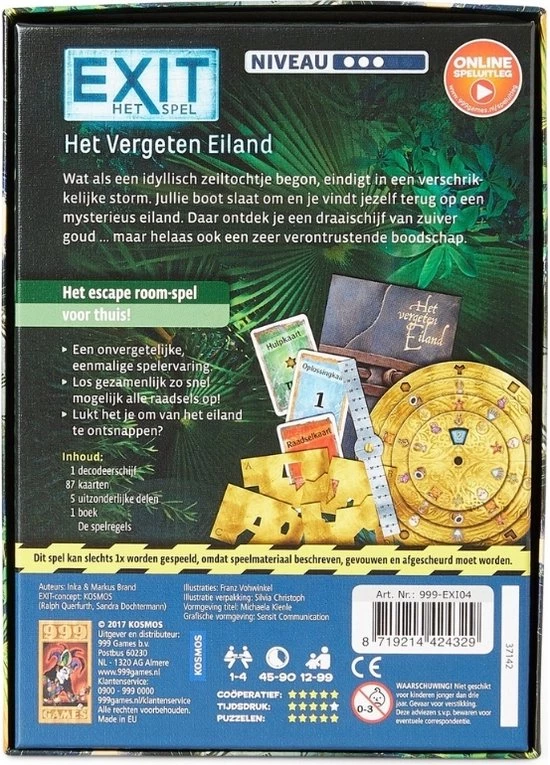999 Games Spellenbundel - 2 Stuks - Exit - Het Vergeten Eiland & De Verzonken Schat 6 999 Games Spellenbundel - 2 Stuks - Exit - Het Vergeten Eiland & De Verzonken Schat - Afbeelding 4