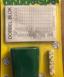 Stemen Yahtzee Scoreblok 5 X Dobbelsteen En Dobbel Beker - Dobbel Blok 5 Dobbelstenen En Dobbel Beker