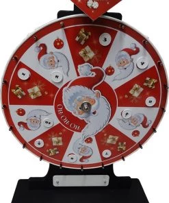 Radvanfortuinshop Rad Van Fortuin Tafelmodel Santa Uitvoering Kerstman Editie Met Verwisselbare Nummer- Of Tekst Buttons